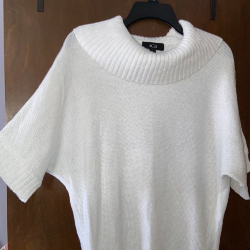 White Half Sleeve Sweater